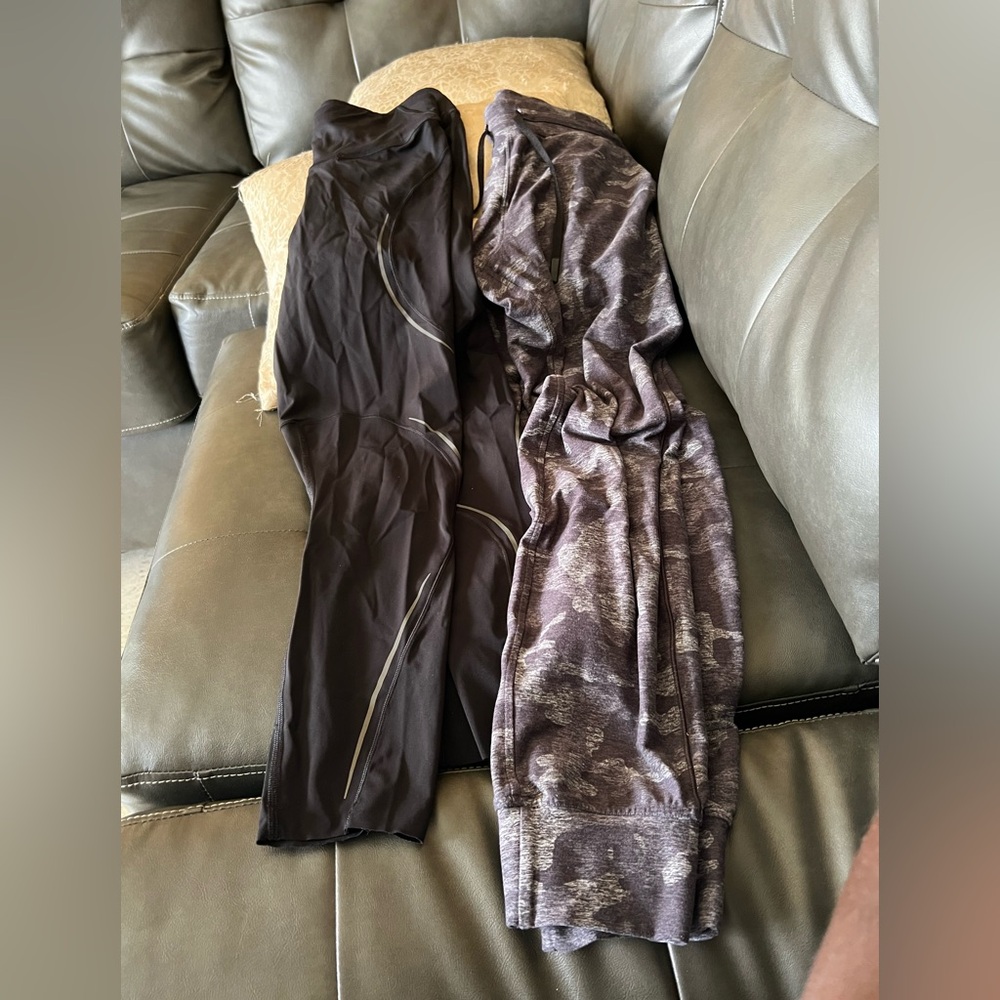 Lululemon Athletica Black and Gray Track Pants
